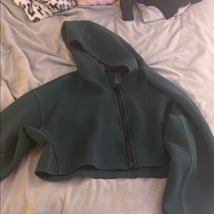 Rock Revival Green Bomber Jacket with Cropped Fit